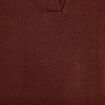 Sweat col chemise manches courtes marron femme