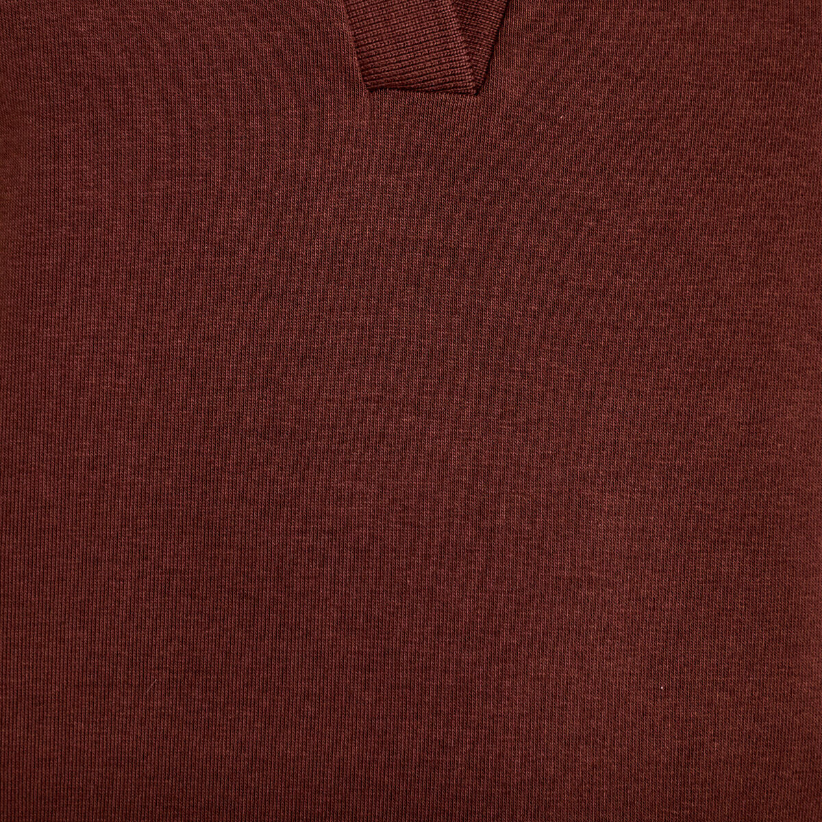 Sweat col chemise manches courtes marron femme
