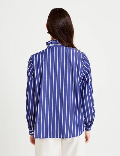 Chemise oversize manches longues bleu femme