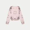 Pull col rond manches longues rose clair femme