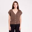 Gilet sans manches marron clair femme