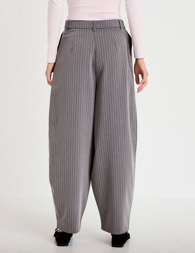 Pantalon bootcut taille basse gris femme