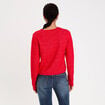 Gilet boutonn&eacute; manches longues rouge femme