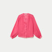 Blouse oversize manches longues rose fushia femme