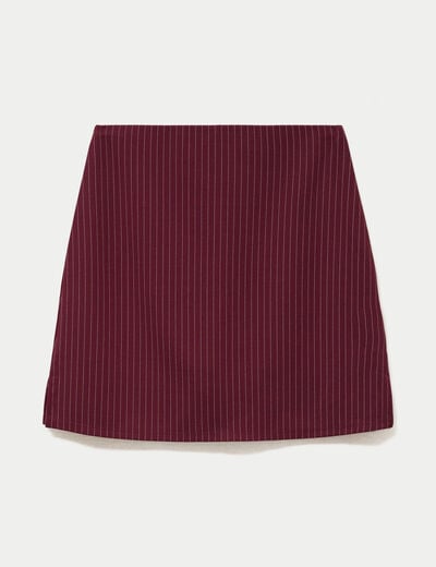 Jupe-short droite en maille rouge femme