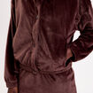 Veste fausse fourrure marron fonc&eacute; femme