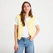 Gilet sans manches effet polaire jaune clair femme