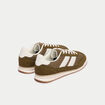 Basket aspect daim vert kaki femme