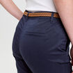 Pantalon chino 7/8&egrave;me bleu marine femme