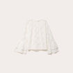 Blouse col rond manches longues dentelle ecru femme