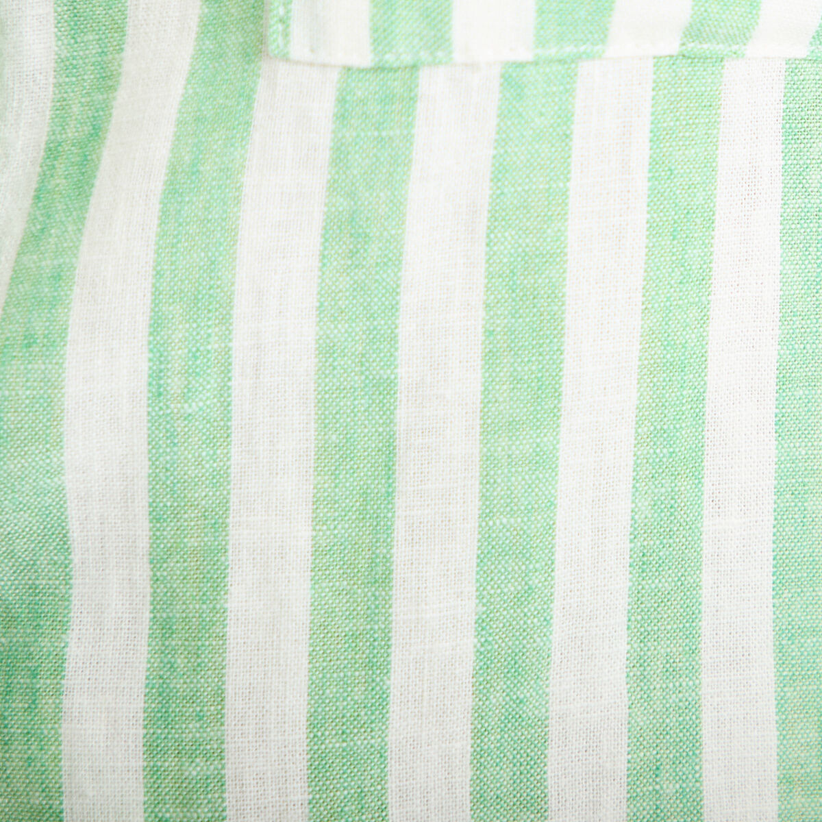 Chemise lin col V manches longues vert femme