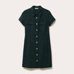 Robe droite boutonn&eacute;e vert fonc&eacute; femme