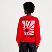 Pull ample col rond manches longues rouge femme