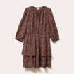 Robe &eacute;vas&eacute;e manches 3/4 marron chocolat femme