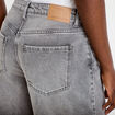 Jean barrel cropped taille standard denim gris femme