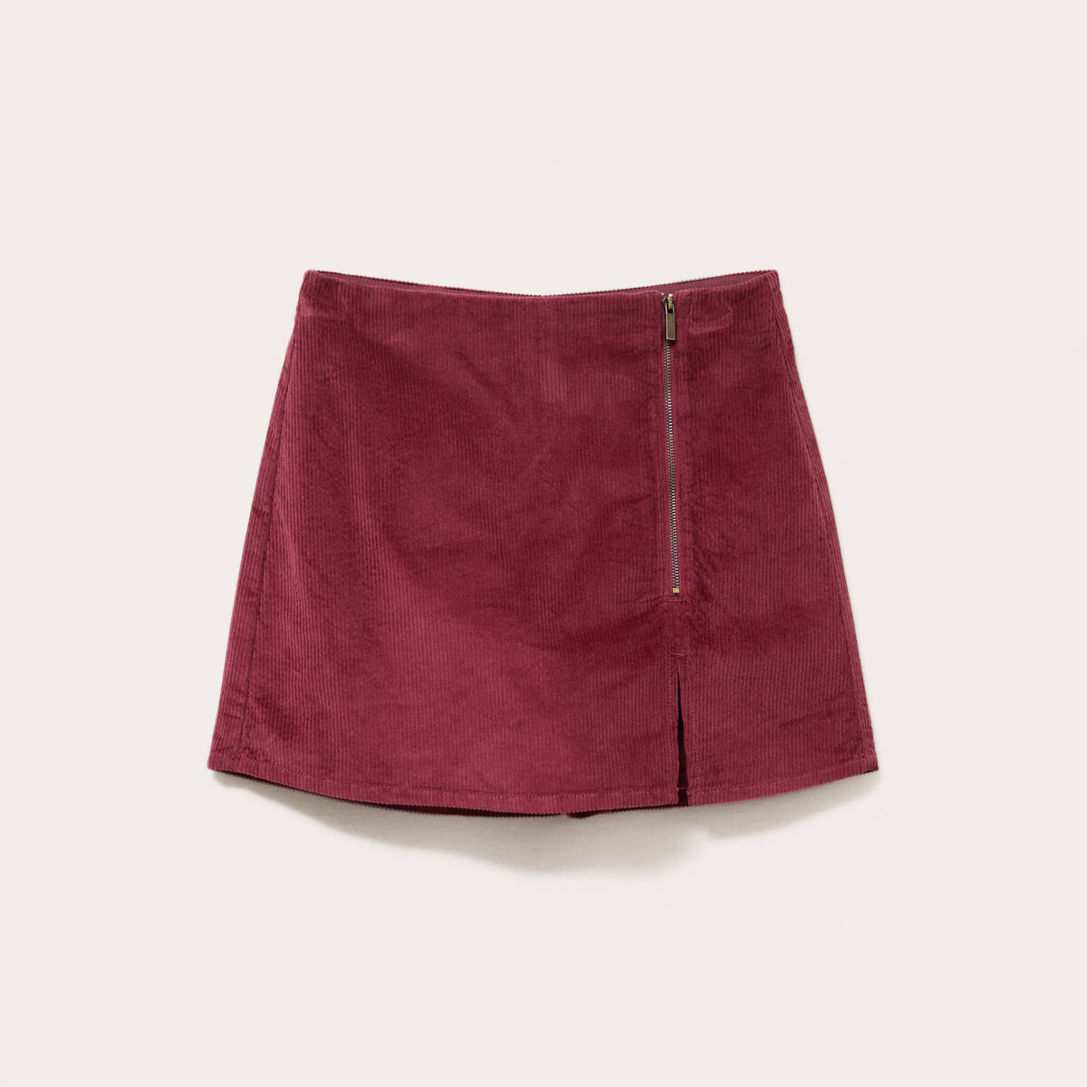 Jupe-short en velours bordeaux femme