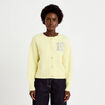 Gilet ample col rond manches longues jaune clair femme