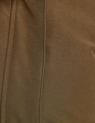 Parka &agrave; capuche fausse fourrure vert kaki femme