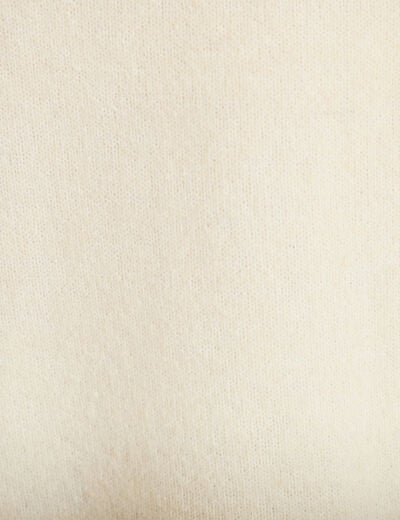 Gilet manches longues broderies col rond beige femme