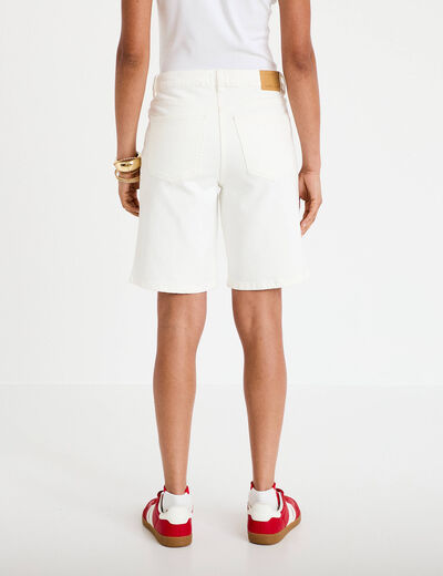 Bermuda en jean denim blanc femme