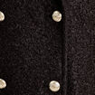 Manteau bouclette boutonn&eacute; noir femme