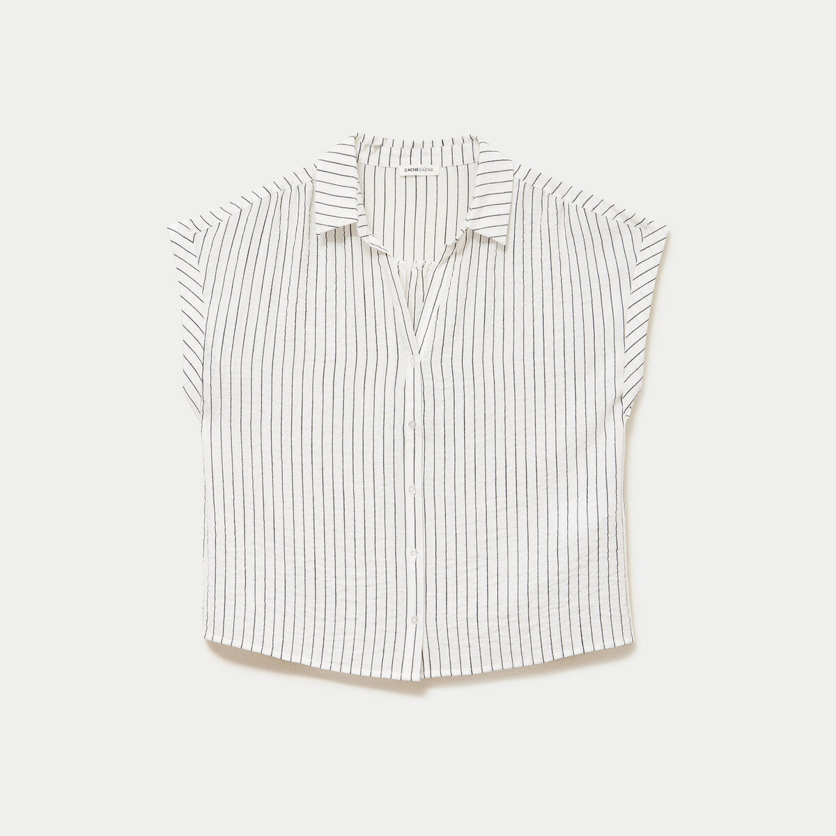 Blouse sans manches col v blanc femme