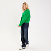 Pull col rond vert femme