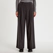 Pantalon large &agrave; pinces gris femme