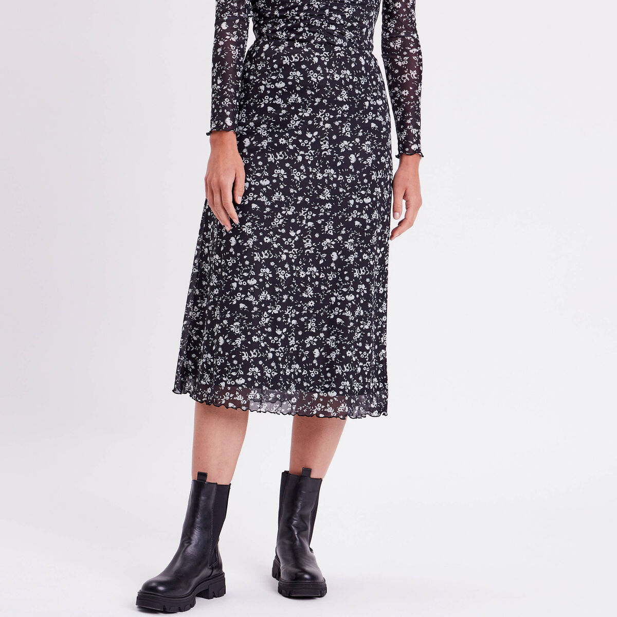 Jupe droite noir femme