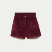Short large en velours bordeaux femme