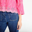 Blouse broderie anglaise rose fushia femme