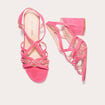 Sandales &agrave; talons d&eacute;croch&eacute;s rose femme