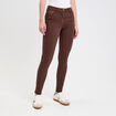 Jeans slim 5 poches marron fonc&eacute; femme