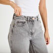 Jeans wide leg taille haute denim gris femme