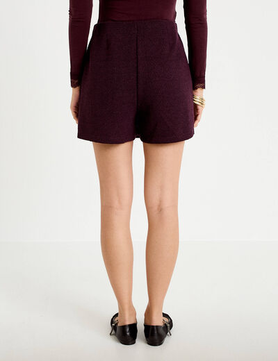 Jupe-short courte violet fonc&eacute; femme
