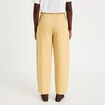 Pantalon large en velours jaune femme