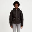 Doudoune cintr&eacute;e &agrave; capuche noir femme
