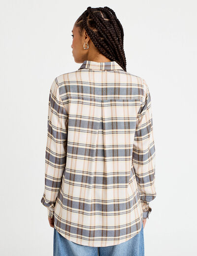Chemise manches longues bleu femme