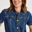 Combinaison jean flare col am&eacute;ricain denim stone femme