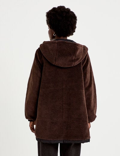 Parka r&eacute;versible effet polaire noir femme