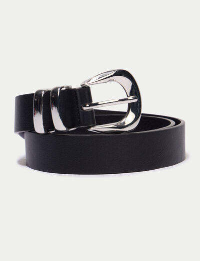 Ceinture fine noir femme