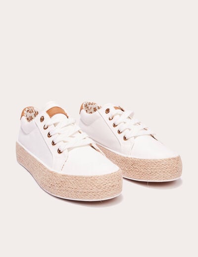Baskets espadrilles plates ecru femme