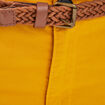 Pantalon chino 7/8&egrave;me jaune femme