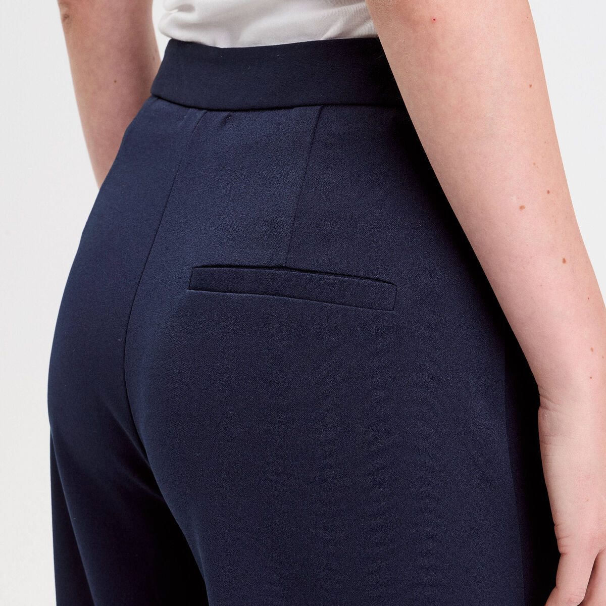 Pantalon large bleu marine femme