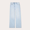 Jean wide leg taille haute Petite denim bleach femme