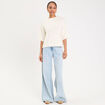 Pull manches courtes ecru femme