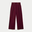 Pantalon large taille standard bordeaux femme