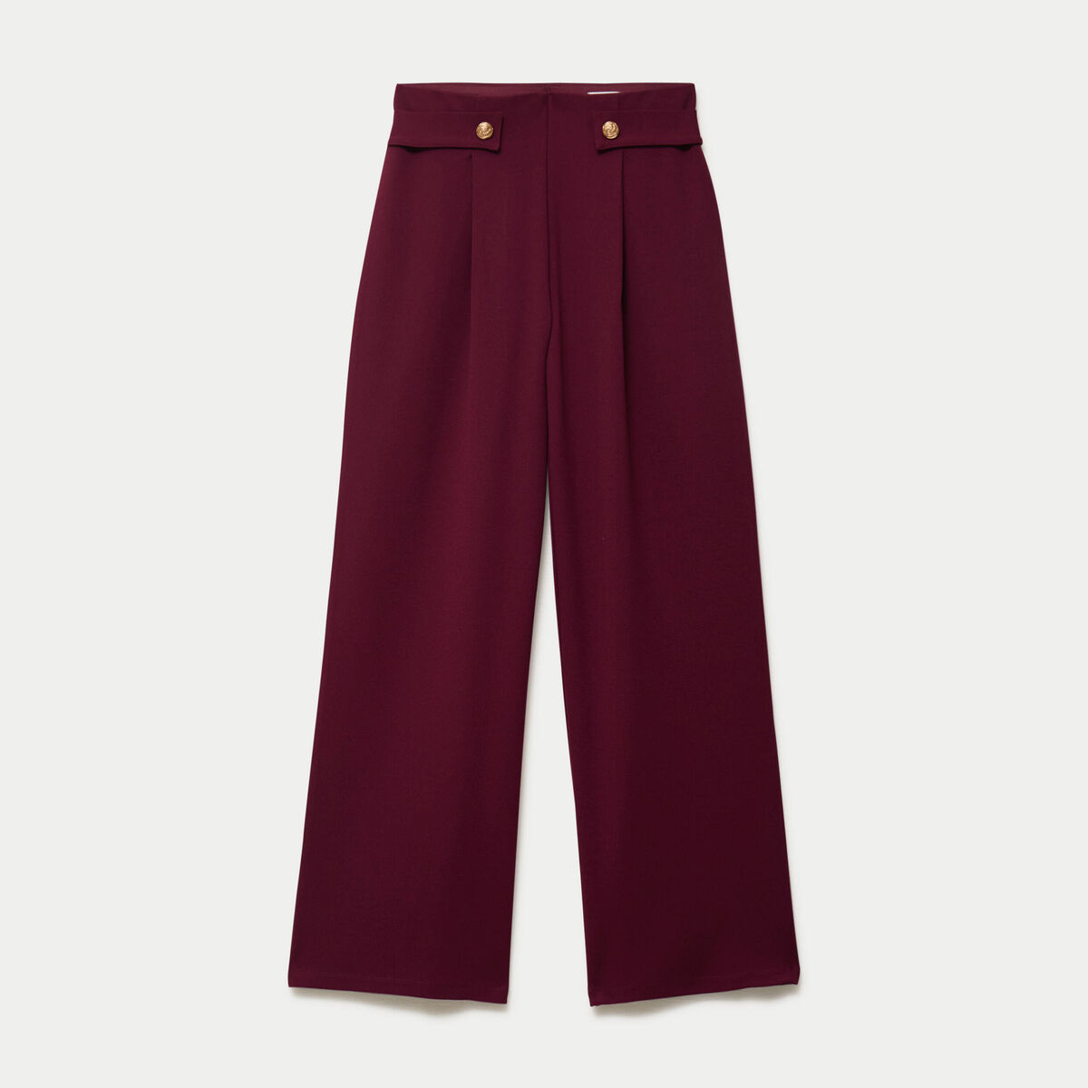 Pantalon large taille standard bordeaux femme