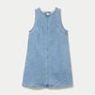 Robe courte &eacute;vas&eacute;e en jean sans manches bleu femme