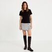 T-shirt col rond manches courtes noir femme